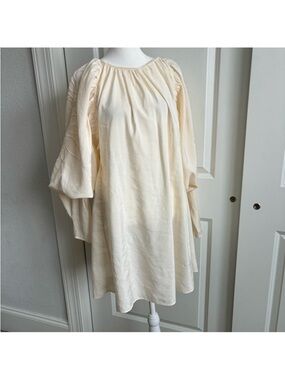 H&M Cream Mini Peasant Dress